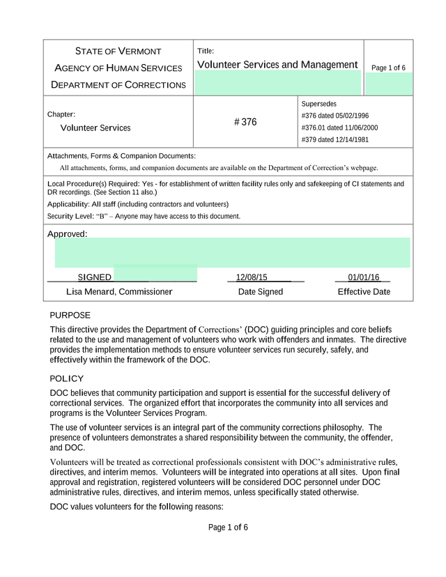 Volunteer Services And Management screenshot
