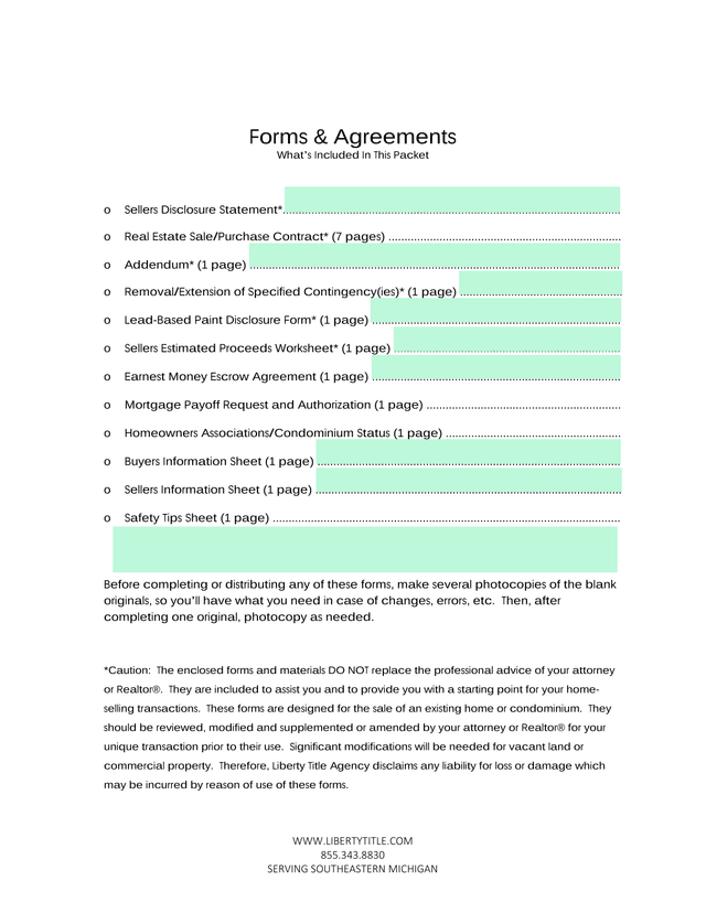 Forms  Agreements screenshot