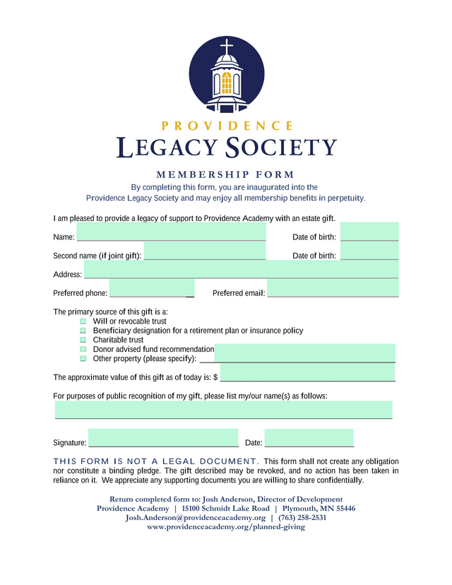 Membership Form screenshot