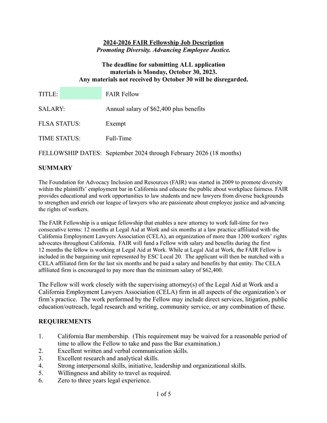 2024 2026 FAIR Fellowship Job Description screenshot