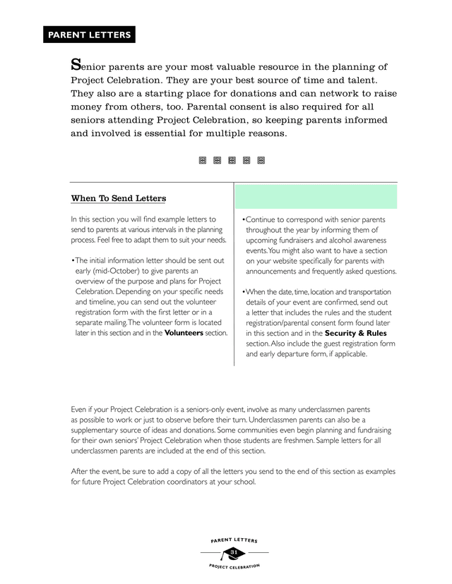 Parent Letters Project Celebration screenshot