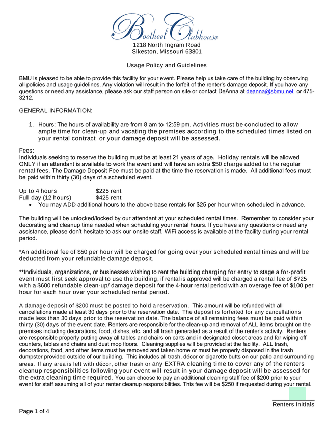Usage Policy And Guidelines screenshot