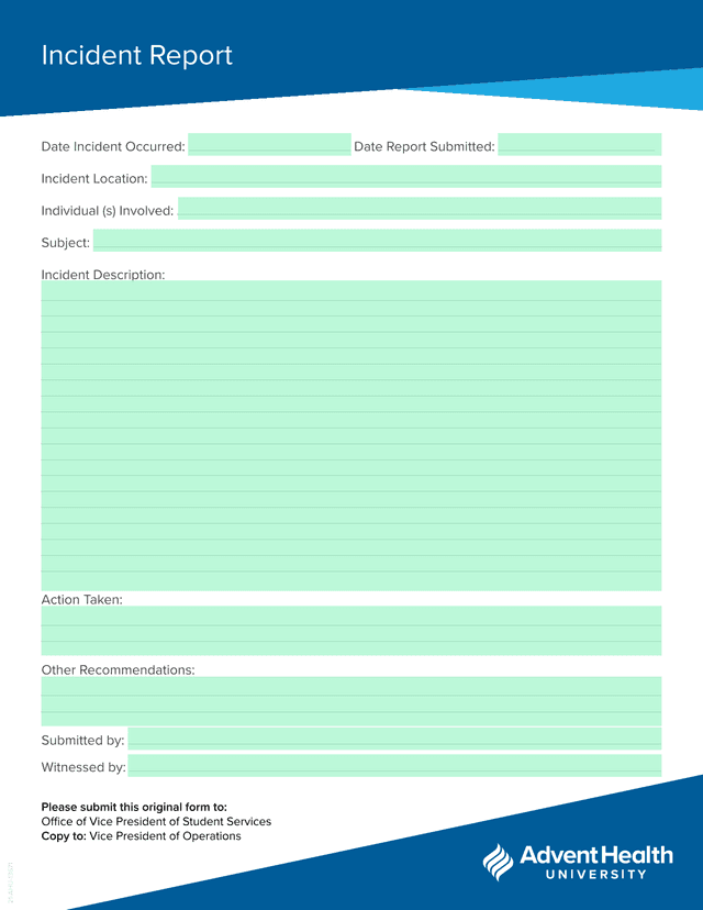 Incident Report screenshot
