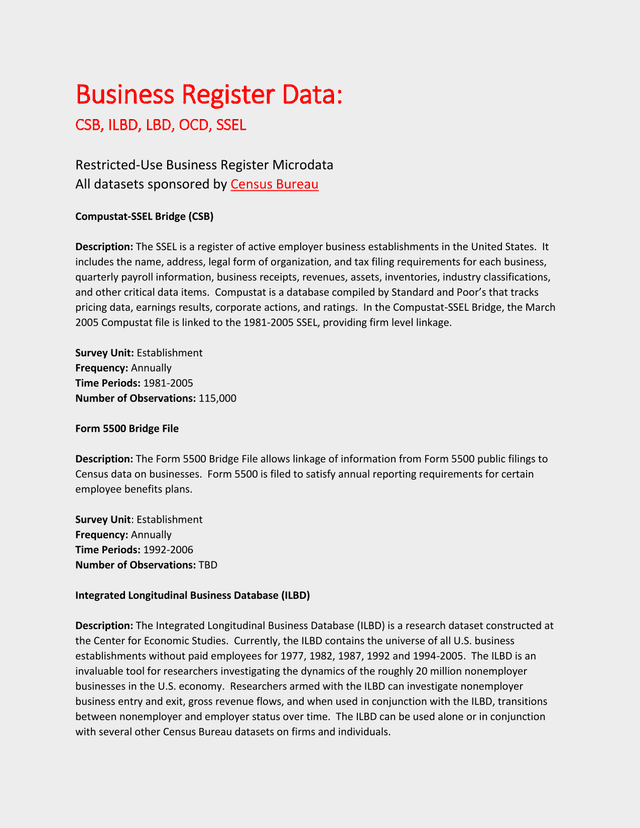 Business Register Data screenshot