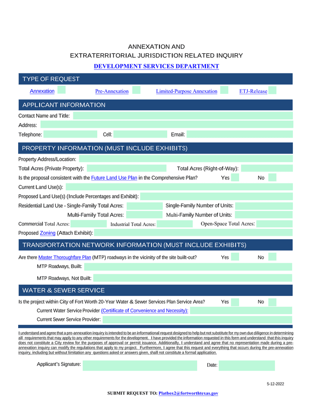Annexation And Extraterritorial Jurisdiction Related Inquiry screenshot
