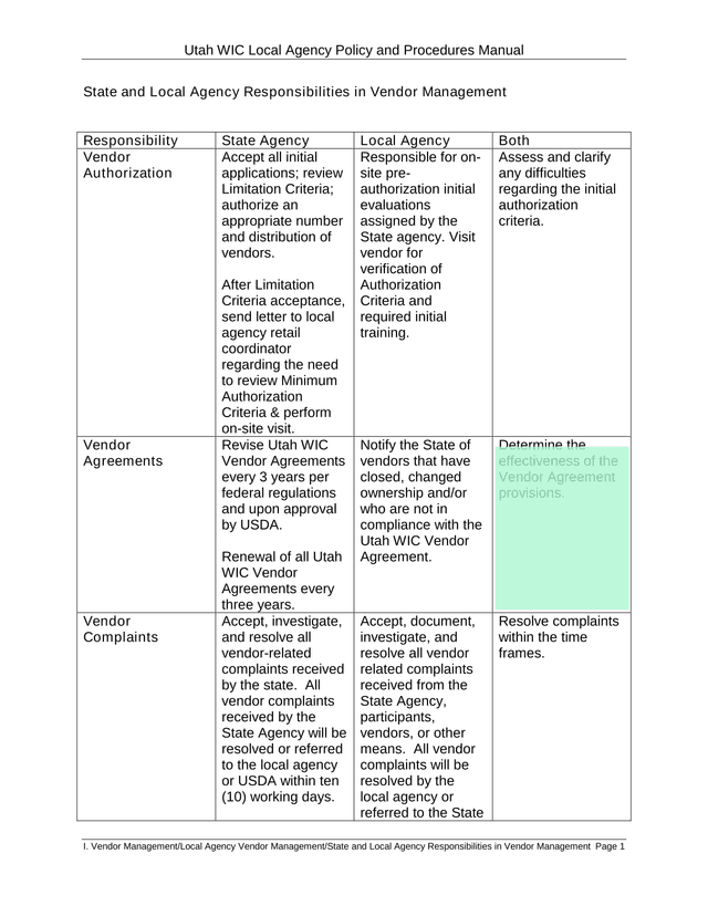 Utah WIC Local Agency Policy And Procedures Manual screenshot