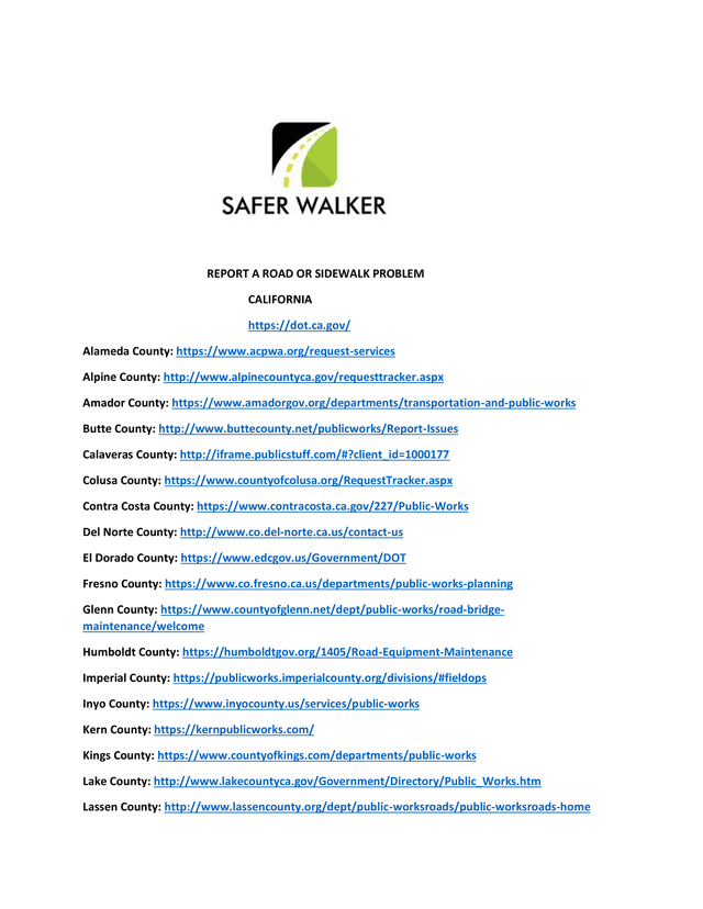 Report A Road Or Sidewalk Problem screenshot