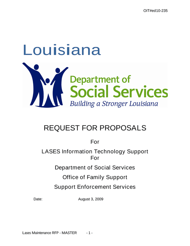 Request For Proposals LASES Information Technology Support screenshot
