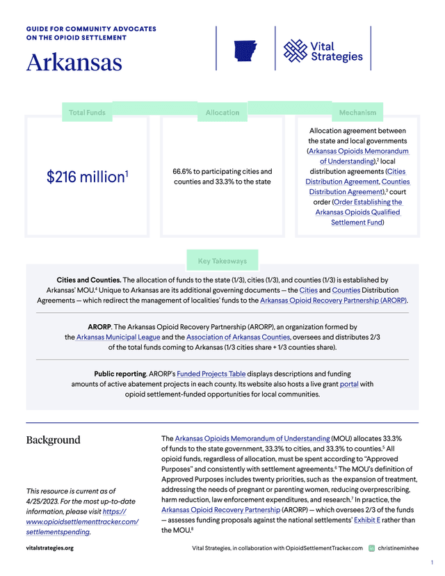 Guide For Community Advocates On The Opioid Settlement screenshot