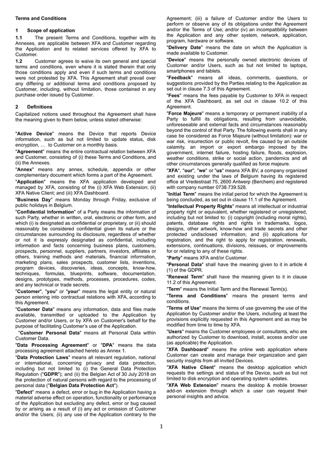 Terms And Conditions screenshot