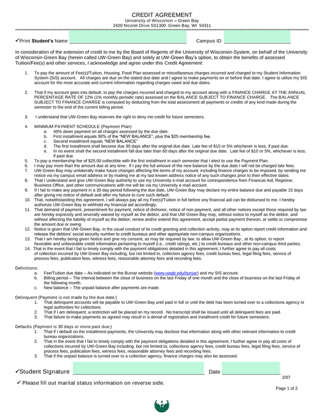 Credit Agreement screenshot