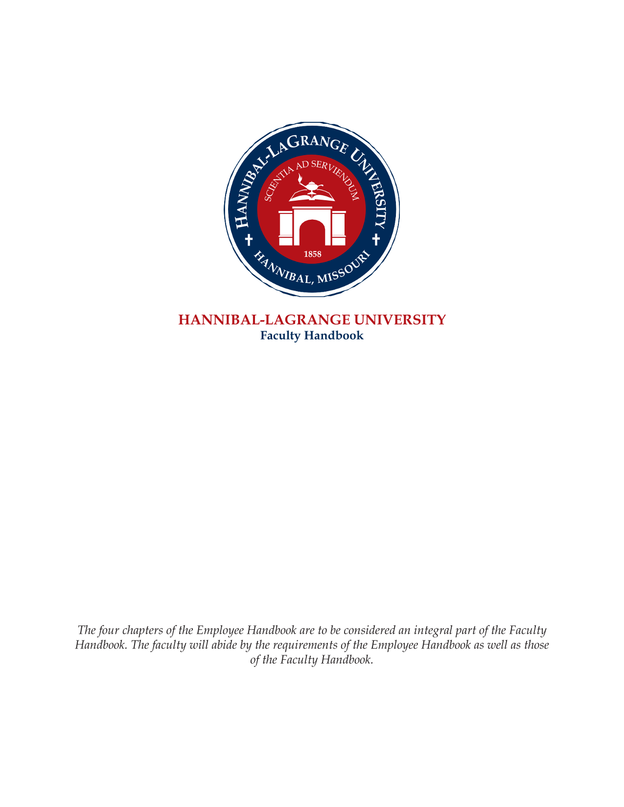 Hannibal LaGrange University Faculty Handbook screenshot