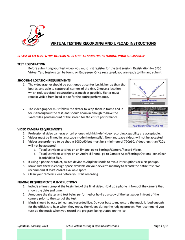 SFSC Virtual Testing  Upload Instructions screenshot