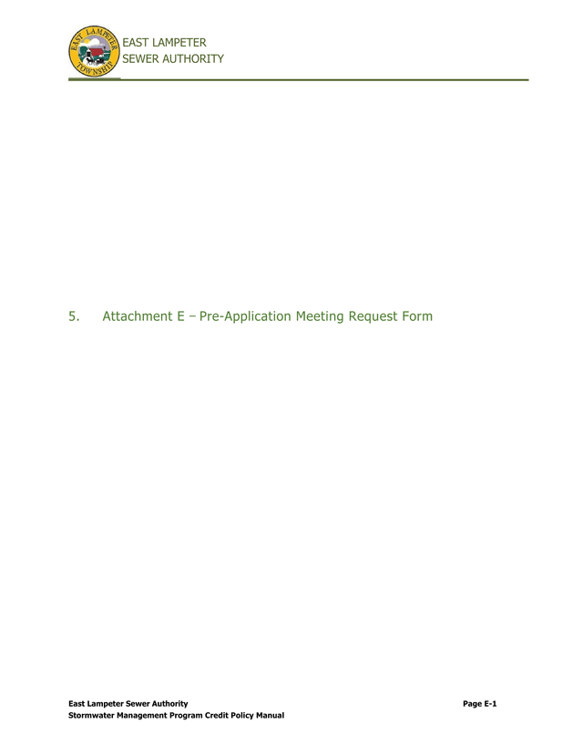 Stormwater Credit Pre Application Meeting Request Form screenshot