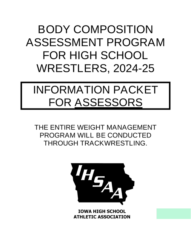 Body Composition Assessment Program For High School Wrestlers, 2024 25 screenshot